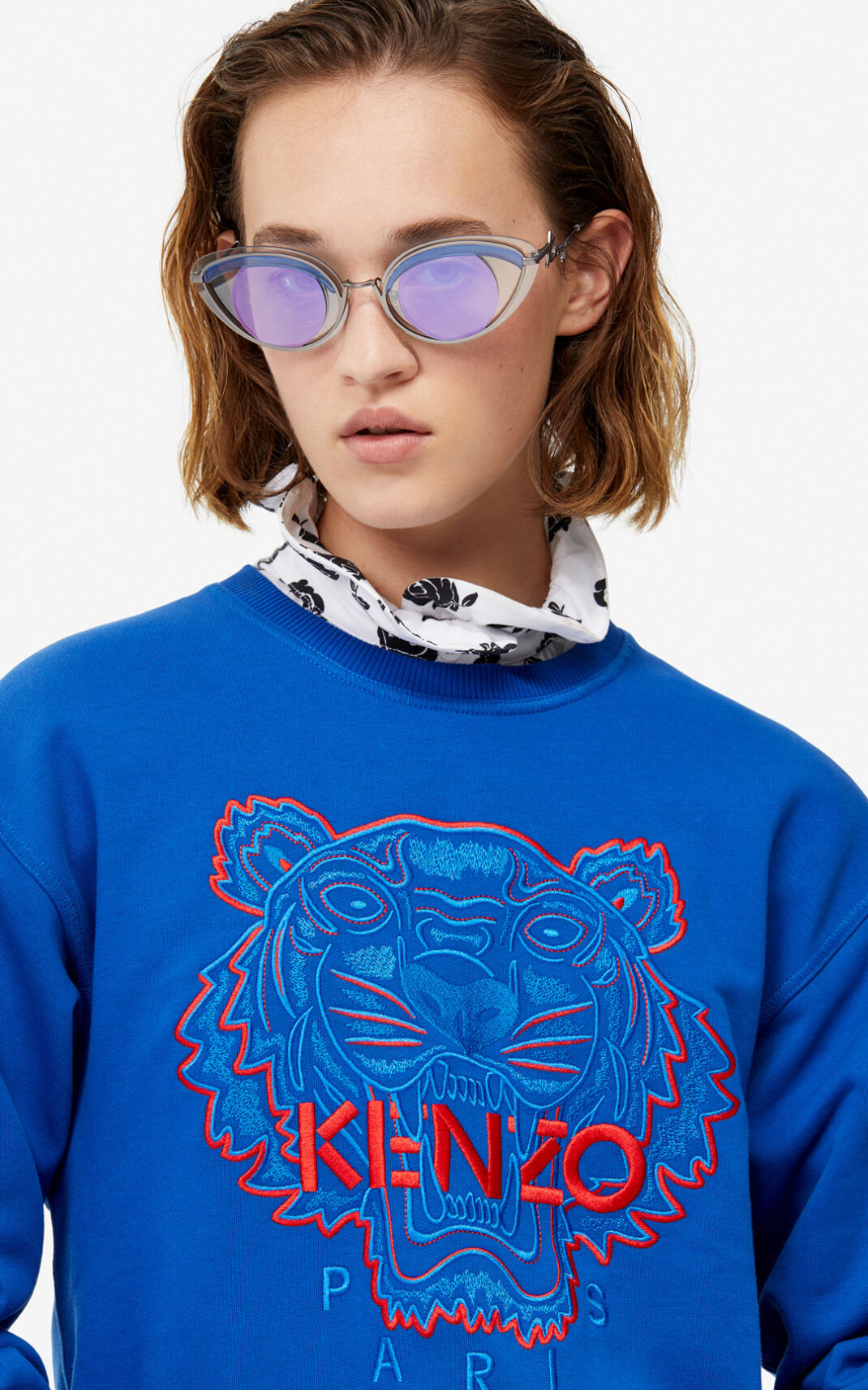 Sweatshirt Kenzo Two tone Tiger Feminino - Azuis | 689ZPUQTJ